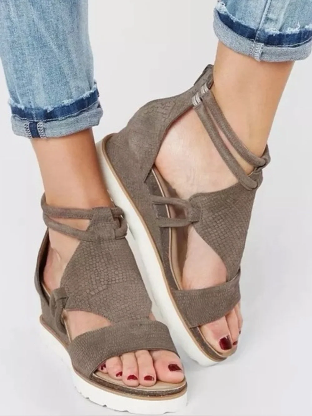 Diba True Green Clover Wedge Sandals
